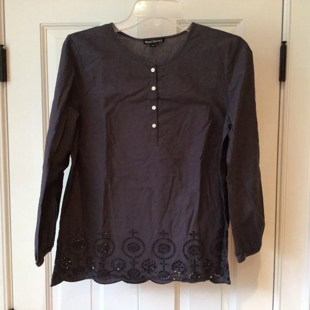 J Crew Mercantile  Cotton Blouse Sz S